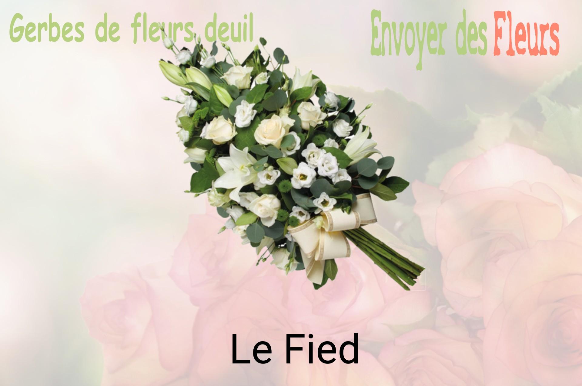 Gerbe de fleurs de deuil livrée à Le Fied